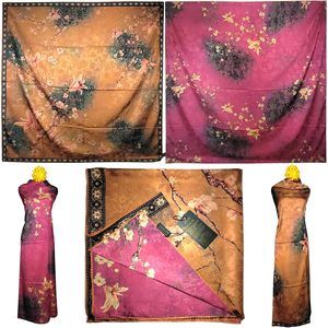 NWT Double Sided Silk Scarf 53"x53" Large Square Shawl Wrap XiangYunShal 22561